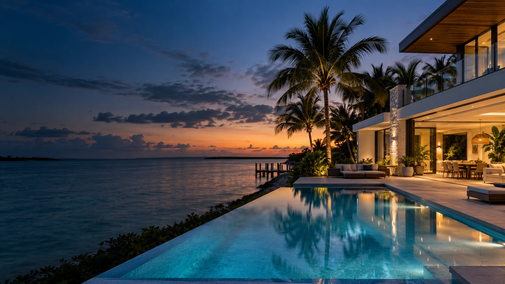 Illustrative luxury coastal home in the Florida Keys